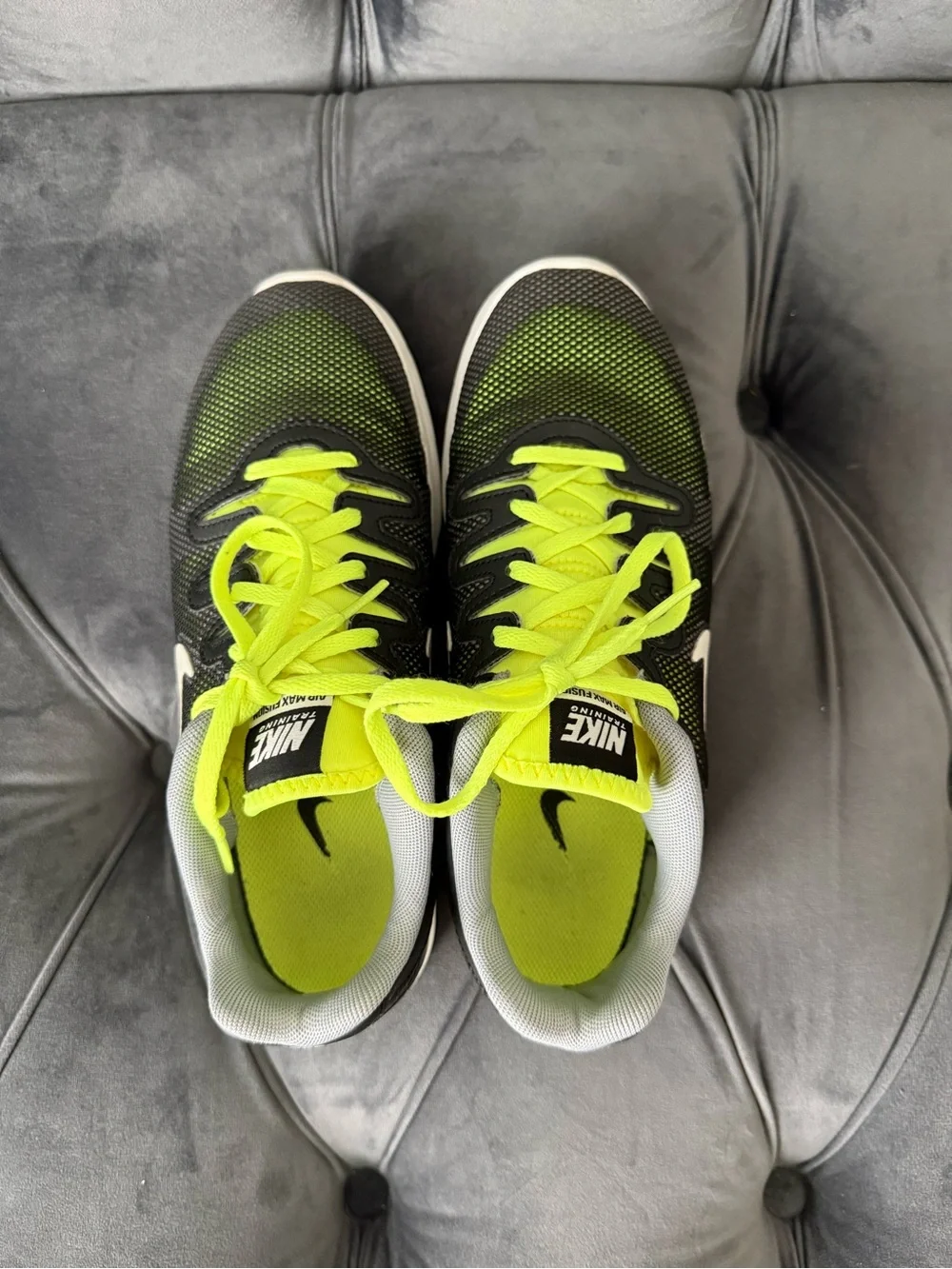 Vintage Y2K Nike Black with Neon Yellow Accent Athletic Sneakers